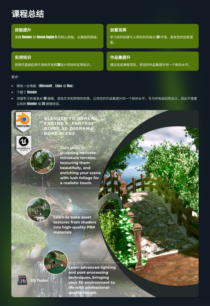 图片[8]-立体模型场景 Blender to Unreal Engine 5: Fantasy River 3D Diorama Scene-虚幻之初