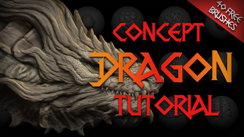 教程 - Zbrush 中的 Dragon Concept + 40 VDM 画笔-虚幻之初