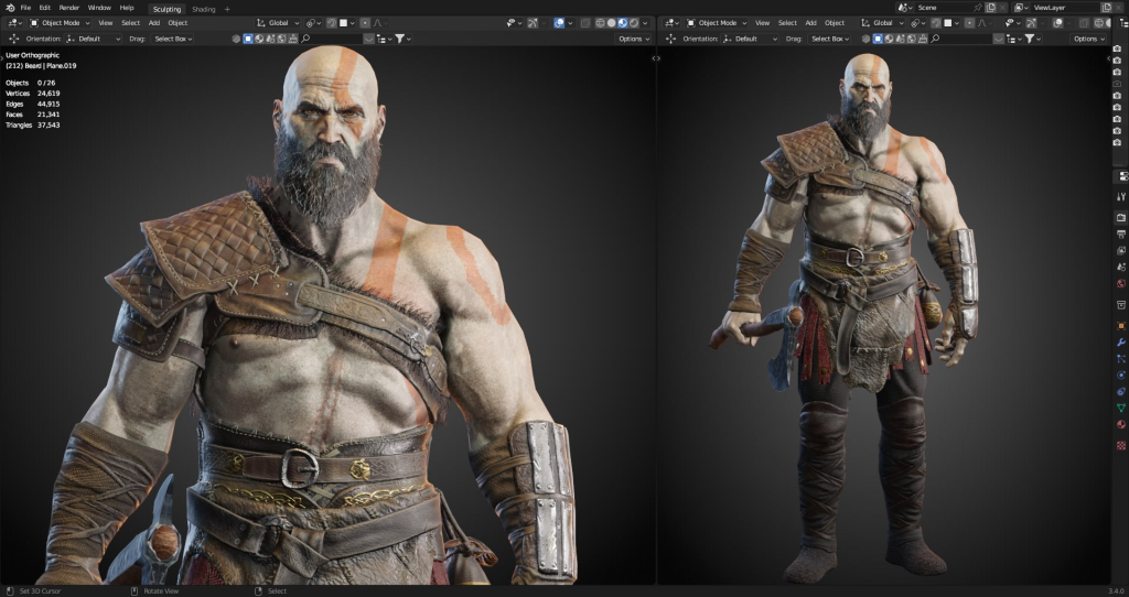 God of War - Blender 建模 - 全流程视频和资源-虚幻之初