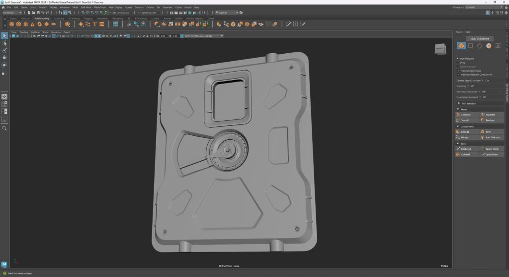 图片[3]-在 MAYA 2024 和 Substance 3D Painter 中大师创建优化的科幻空间站门-虚幻之初