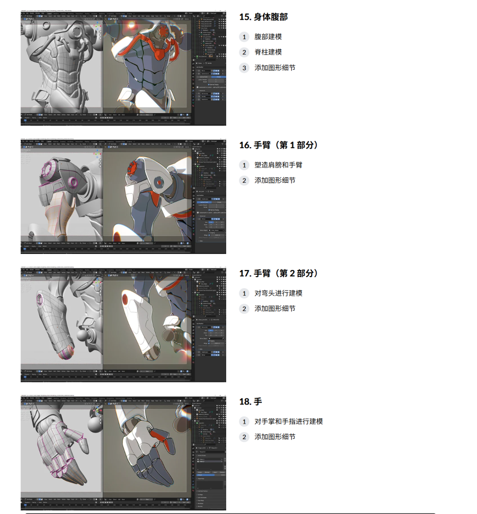 图片[11]-Blender 的 OctaneRender 中的 3D 动漫风格机甲制作-虚幻之初
