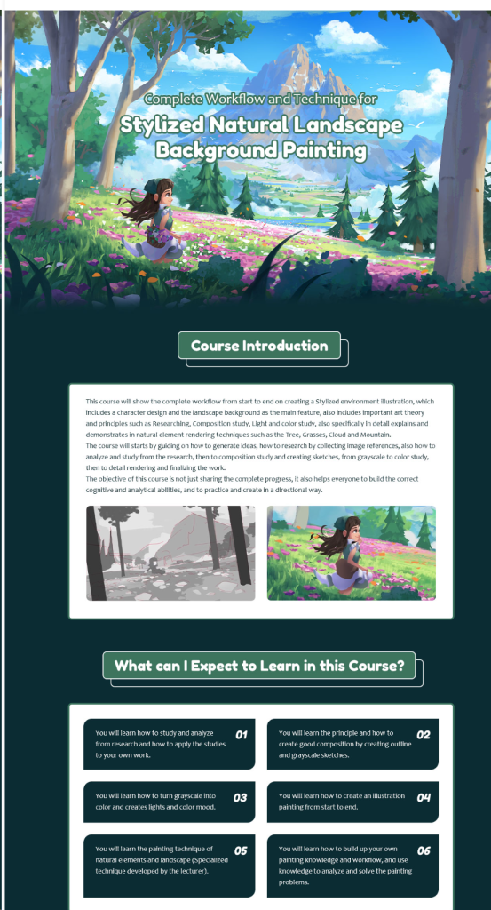 图片[2]-【风格化自然景观背景绘画】Free-man：完整工作流程与技巧-虚幻之初