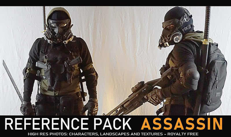 刺客参考包 229 个免费 REG 文件，包含刺客角色不同角度的多种姿势Assassin Reference Pack 229 Free REG Files Featuring Assassin Characters in Various Poses from Different Angles-虚幻之初