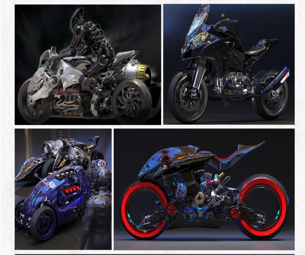 图片[3]-科幻机车高精度硬表面建模与材质渲染全流程（3ds Max + V-Ray + Photoshop）-虚幻之初