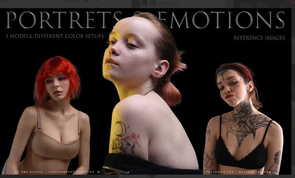 肖像与情感 [3 名模特，不同光照设置] [500+ 参考图片]Portraits & Emotions [3 Models, Different Lighting Setup] [500+ Reference Images]-虚幻之初