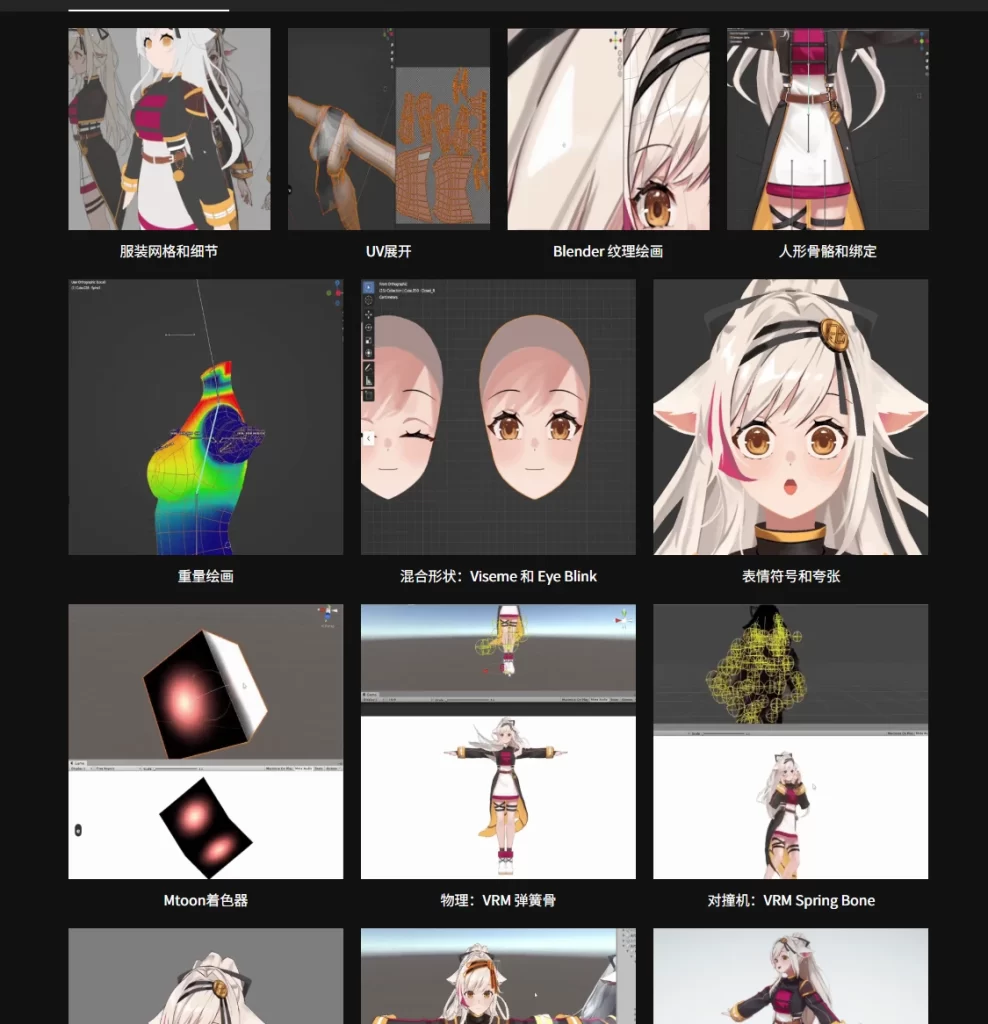 图片[2]-将 2D 角色转变为可展示的 3D VTuber 头像 3D CG角色美术师Rui Ricia-虚幻之初