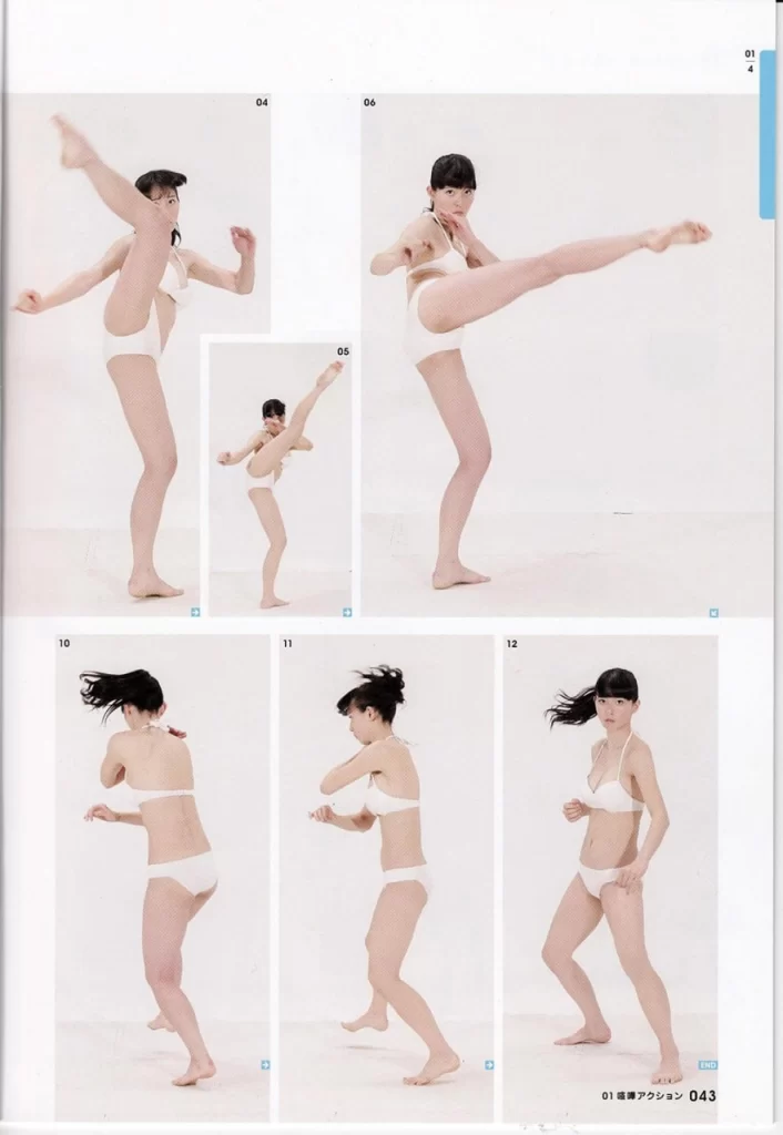 图片[5]-日语绘画教材《瞬间动作姿势 01：女高中生动作篇》 | Japanese Drawing Textbook – Instant Action Poses 01: Female High School Student Action Poses-虚幻之初
