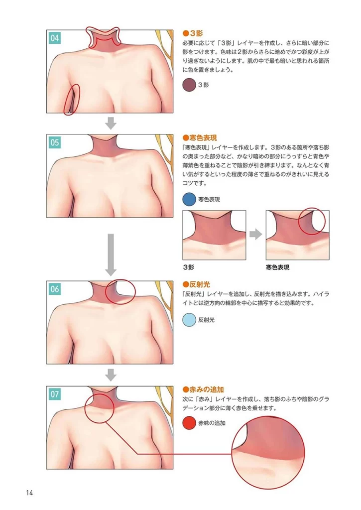 图片[4]-美少女插画中真實肌膚的上色方法 / How to Paint Realistic Skin for Bishoujo Illustrations-虚幻之初