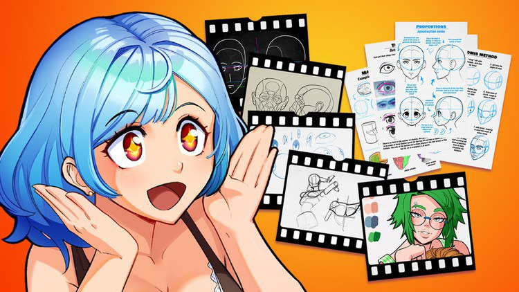 动漫大师：如何为任何风格绘制头部、面部和头发-Udemy - Anime Master : How to Draw Heads, Faces & Hair for any style-虚幻之初