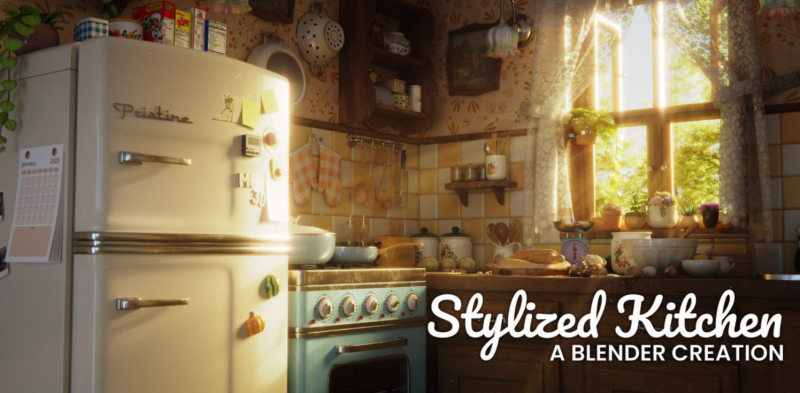 风格化厨房课程:在Blender中创建美丽3D场景的完整指南-Stylized Kitchen Course : A Complete Guide To Create Beautiful 3D Scenes In Blender-虚幻之初