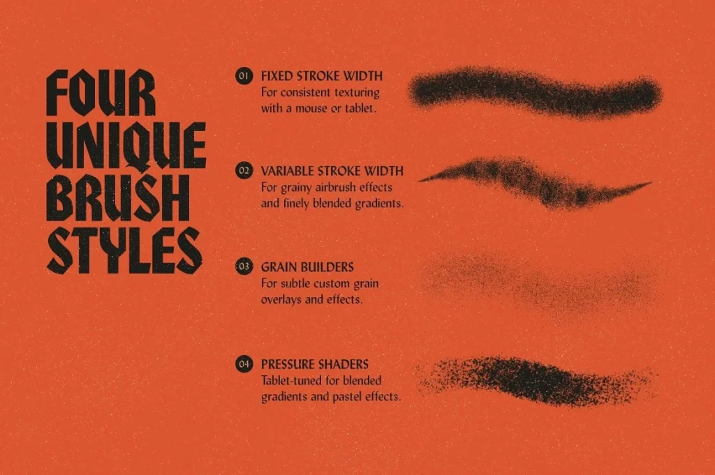 27-适用于Photoshop的颗粒着色笔刷套装-虚幻之初