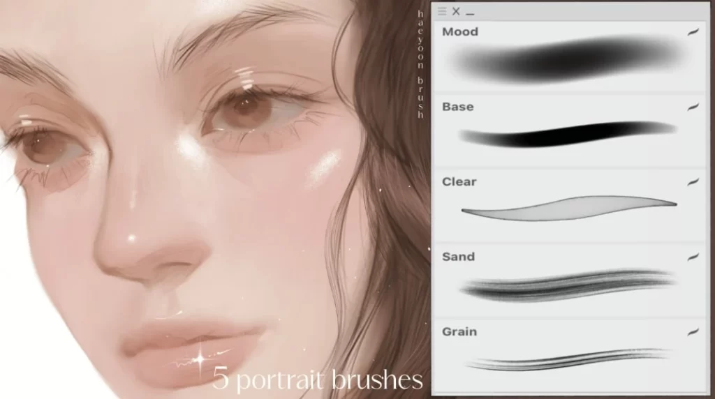 图片[2]-50-HAEYOON 天然发刷套装（4 支）+赠送刷子及 Procreate 使用指南-虚幻之初