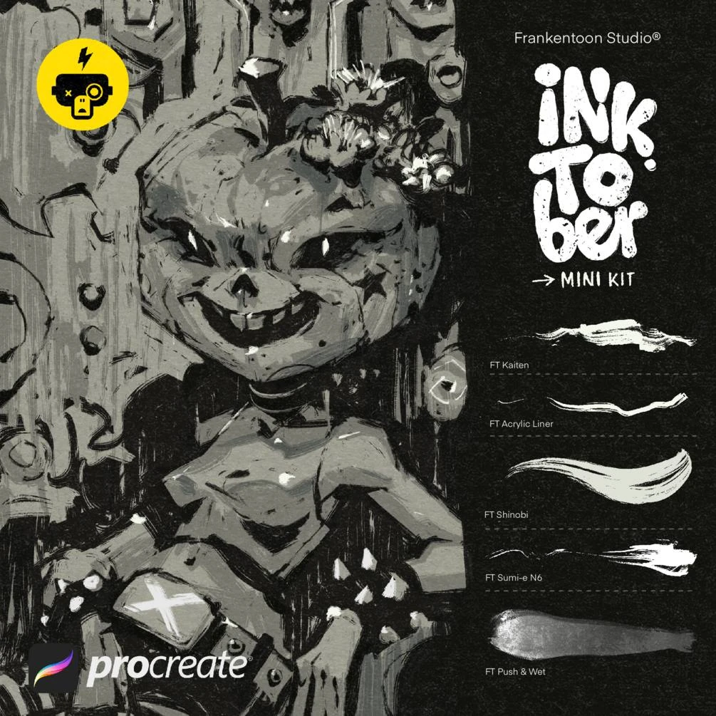 53-Inktober 2025 Procreate 迷你套件-虚幻之初