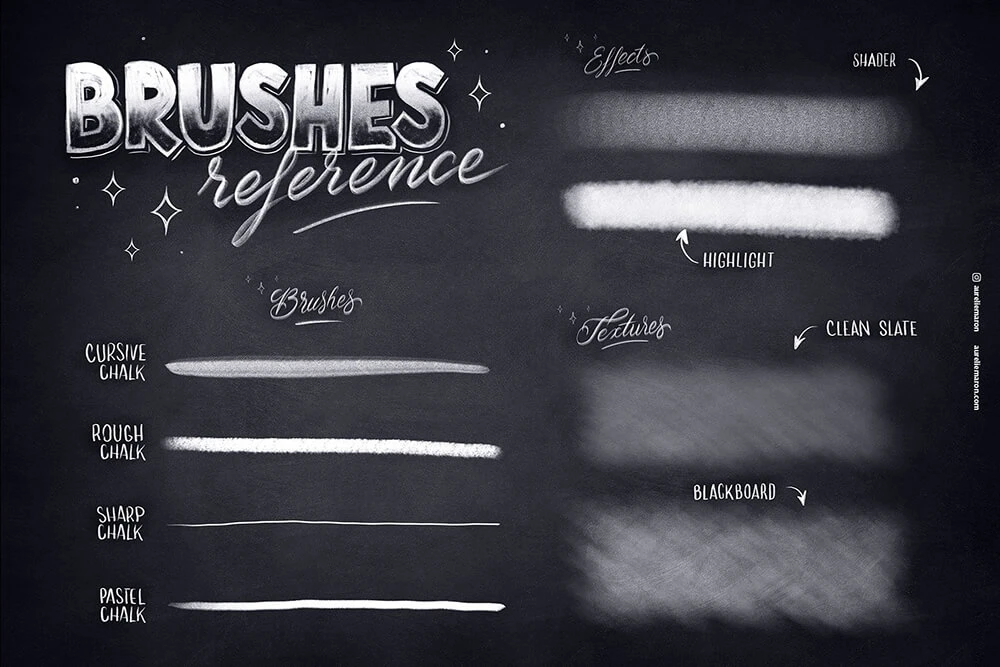 图片[3]-58-Procreate 的粉笔字母工具包-虚幻之初