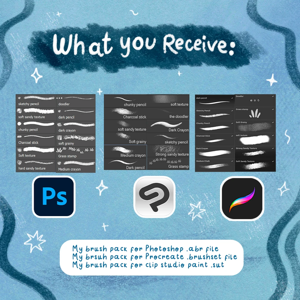 67-艺术家专属礼盒：适用于 Clip Studio、Procreate 和 Photoshop 的画笔合集 - Procreate-虚幻之初