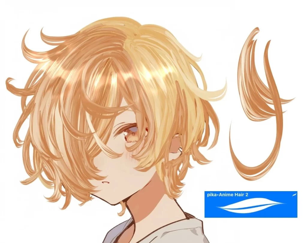 138-Pikabrush 出品的动漫发型 Procreate 笔刷-虚幻之初