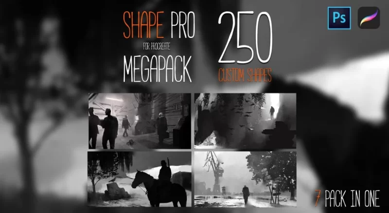 155-「Procreate形状专业版超大素材包——250款自定义形状」-虚幻之初