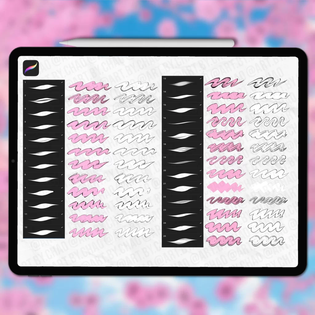 图片[3]-266-Procreate动漫轮廓梳 |描绘漫画发型 Procreate 画笔-虚幻之初