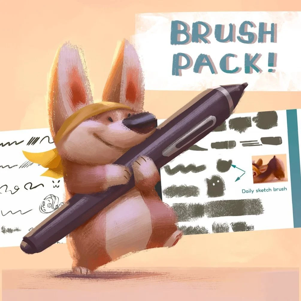 285-Brush Pack! 包含多种笔刷样式 适合日常速写（Daily sketch brush） 可用于涂鸦、插画和细致绘制-虚幻之初