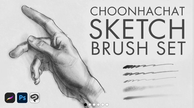286-Choonhachat SKETCH – Procreate/Photoshop/CS Paint铅笔刷套装-虚幻之初