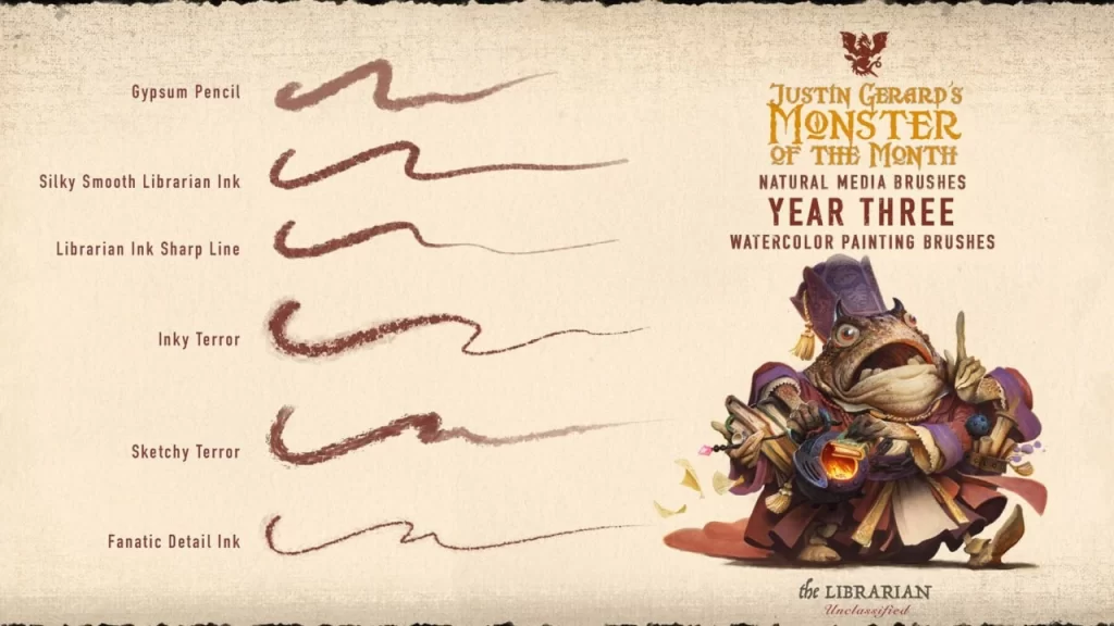 图片[9]-317-杰拉德的怪兽画笔：第三年：水彩 这套画笔为Photoshop和Procreate提供40款独特的画笔-虚幻之初