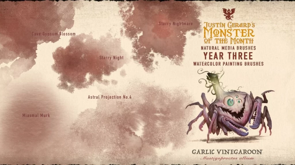 图片[7]-317-杰拉德的怪兽画笔：第三年：水彩 这套画笔为Photoshop和Procreate提供40款独特的画笔-虚幻之初