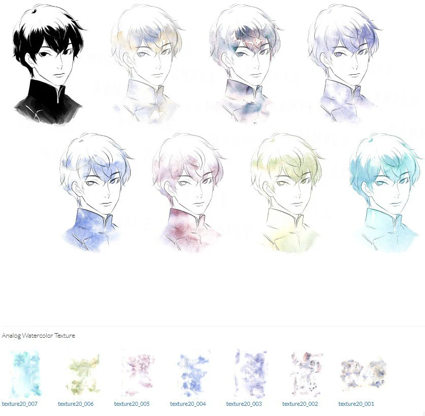 324-7种模拟水彩纹理 (https://assets.clip-studio.com/en-us/detail?id=2127745) (アナログ水彩テクスチャ7種)-虚幻之初