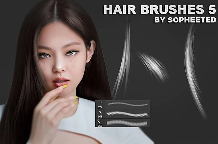 图片[3]-328-Hair Brushes 5 by Sopheeted 专为绘制逼真发丝效果设计的数字笔刷-虚幻之初