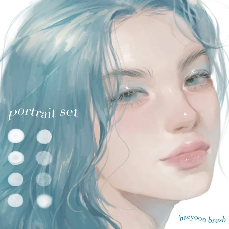 329-这是一组由 Haeyoon 制作的 Procreate 专用笔刷套装，共 8 款笔刷。-虚幻之初