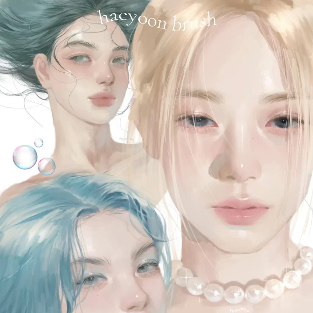 图片[2]-329-这是一组由 Haeyoon 制作的 Procreate 专用笔刷套装，共 8 款笔刷。-虚幻之初