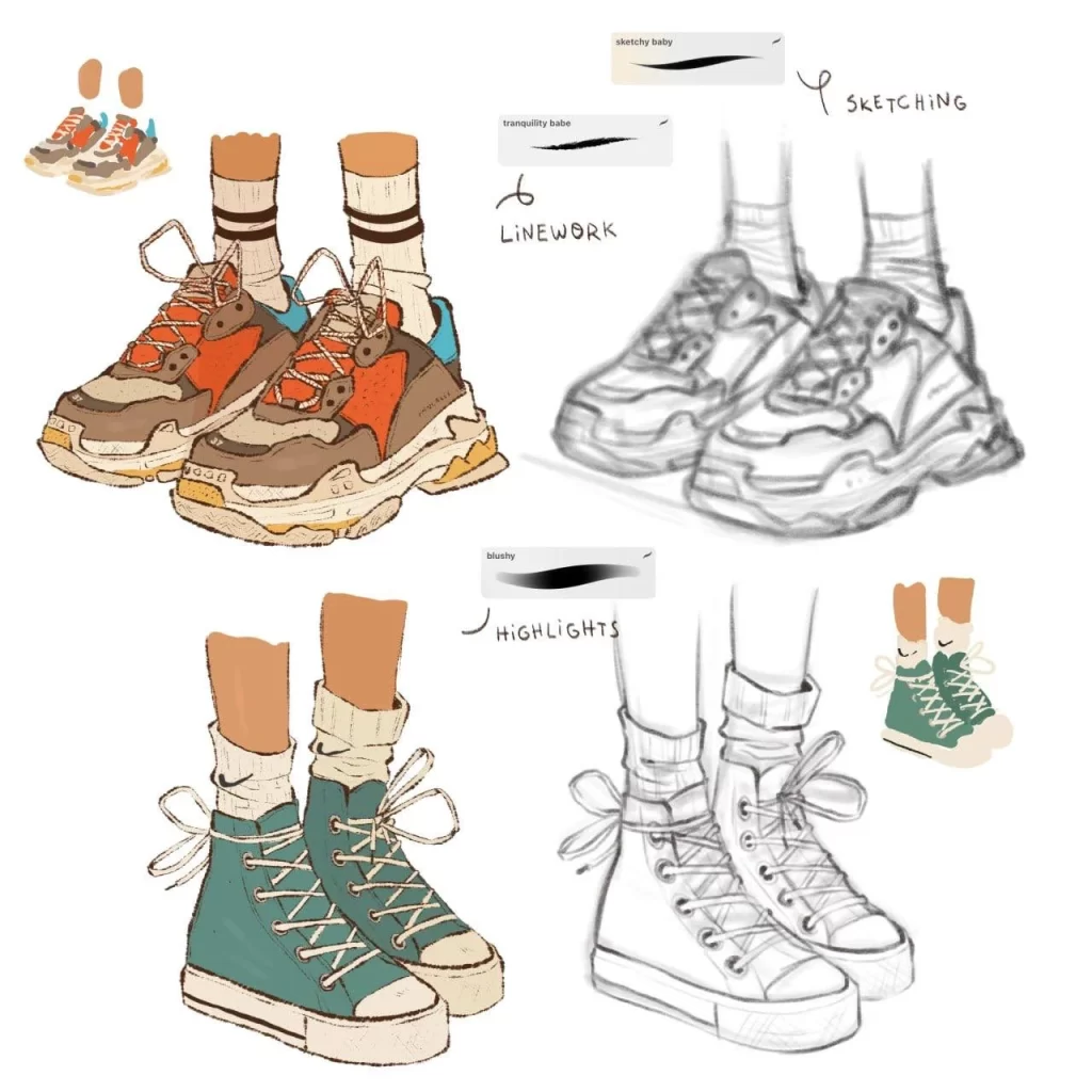 图片[2]-331-这是 Magdalina Dianova 为 Procreate 创作的插画笔刷套装。-虚幻之初