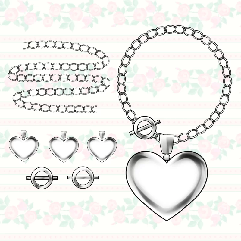 335-心形吊坠项链（하트참 목걸이） 内容ID：2011876-虚幻之初