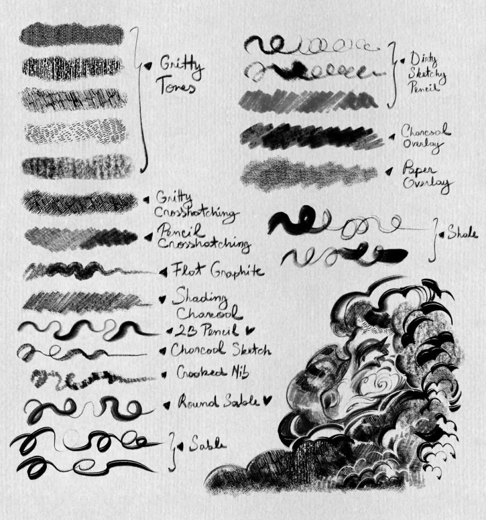 372-道纳 CSP 笔刷包第 1 卷 - 铅笔、墨水、色调-虚幻之初