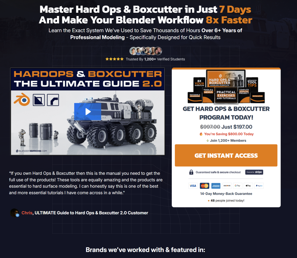 图片[2]-blender终极手册全流程中文翻译机械建模动画-BlenderBros – The Ultimate Guide to Hard Ops and Boxcutter Version 2.0-虚幻之初