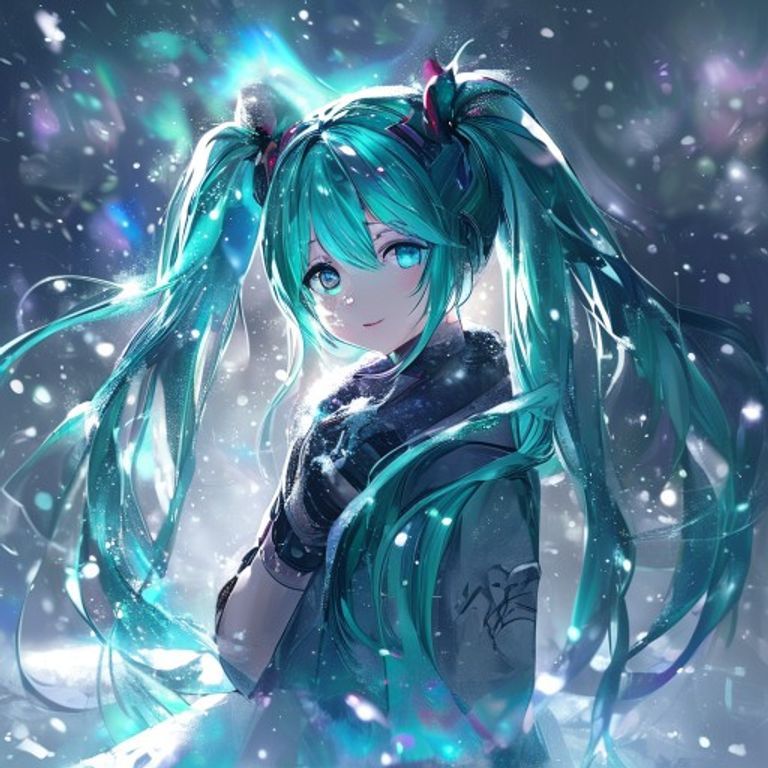 #254 初音在极光下 | Photoshop 绘画-虚幻之初