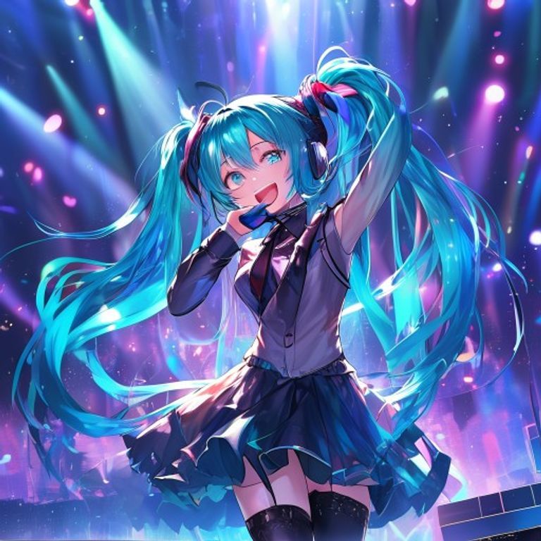 #257 初音在演唱会舞台 | Photoshop 绘画-虚幻之初