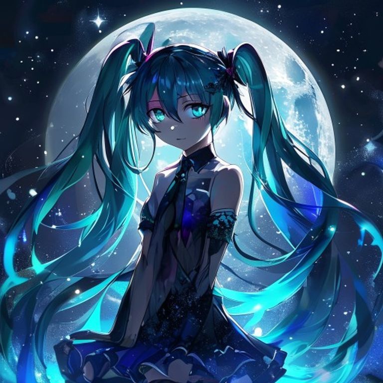 #259 初音在素描本旁 | 线稿单色角色-虚幻之初
