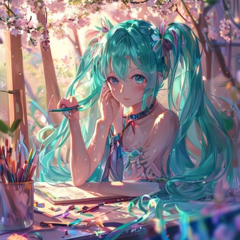 #275 风格化角色塑造基础课程 | 初音未来AI插图-虚幻之初