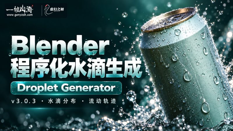 Blender插件 Droplet Generator v3.0.3 水滴生成器-虚幻之初