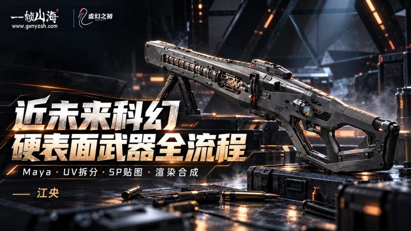 近未来科幻硬表面武器全流程|AboutCG / Near-Future Sci-Fi Hard-Surface Weapon Full Pipeline-虚幻之初